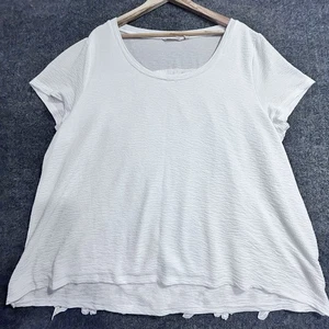 Soft Surroundings Top 3X Ivory Embroidered Back Cap Sleeves Lined - Picture 1 of 12
