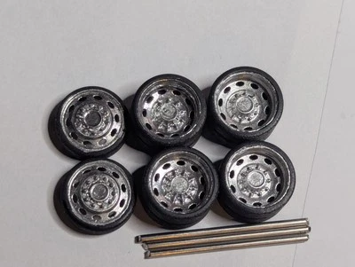 1/64 Scale Custom 3D printed Wheels Set Of 6 With Rubber Resin Tires - Image 1 of 4