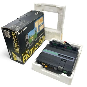 Rare Working Sharp Twin Famicom AN-505-BK Black Made in Japan - Picture 1 of 10