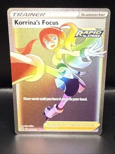 Pokemon TCG Korrinas Focus 174/163 Full Art Rainbow Rare Battle Styles NM - Picture 1 of 5