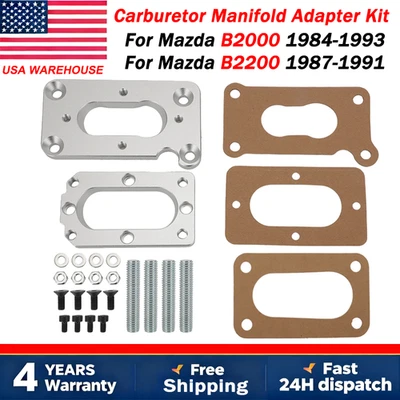 Carburetor Manifold Adapter Kit For 1984-93 Mazda B2000 B2200 2.0L & 2.2L Engine - Image 1 of 4