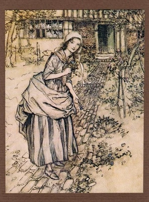 Tarjeta de felicitación en blanco vintage de prensa de tigre verde ociosidad de Shakespeare de verano Foto 1 de 2