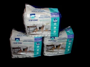 Top Paw Hunde Einweg Tücher für Männer Größe X-LARGE 3 Packungen à 12 insgesamt 36 Tücher - Bild 1 von 8