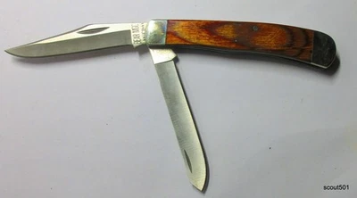 Navaja de bolsillo Bear MGC 1997 2 hojas punta de clip mango de madera bloqueo EE. UU. Foto 1 de 4