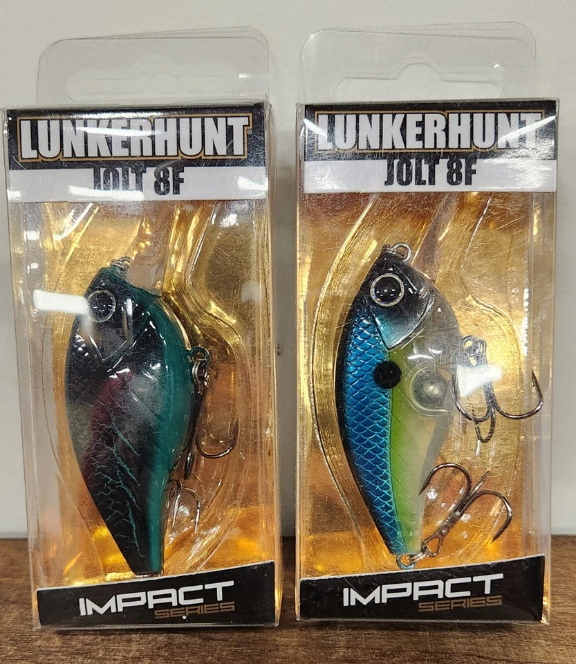 Lote Crankbait Lunkerhunt Impact Jolt 8F Blue Craw y AAAAY (Sombreado) 3/8 oz 2,25 pulgadas Foto 1 de 3