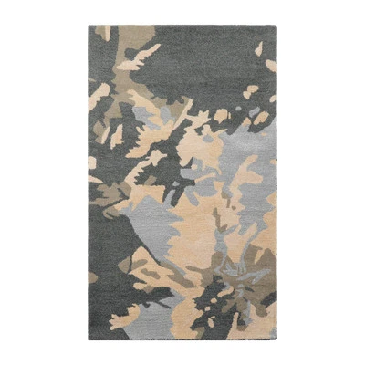 LoomBloom Multi Size Slate Gray Hand Tufted 100% Wool & Bamboo Silk Area Rug - Image 1 of 4