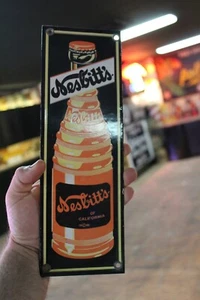 NESBITT'S ORANGE SODA POP CALIFORNIA FLASCHE PORZELLAN BLECHSCHILD GAS ÖL FARM - Bild 1 von 7
