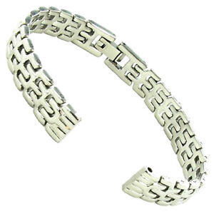 9mm Hirsch Silver Tone Shiny Stainless Steel Ladies Center Clasp Watch Band