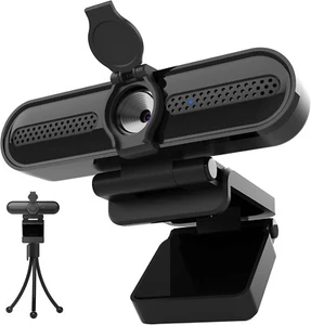 Webcam PC 2K Videoanruf 78° Mikrofon Integriert Autofocus Stativ - Bild 1 von 9