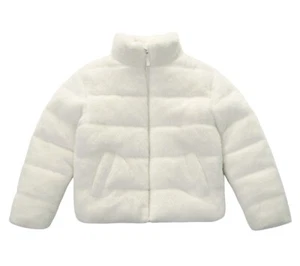 Rokka&Rolla Girls' Fuzzy Shaggy Puffer Jacket Winter Coat - Picture 1 of 31