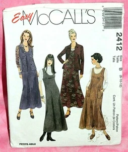Uncut McCalls Sz 8-12 Easy Scoop Neck Jumper Dress & Shirt-Jacket Pattern 2412 - Picture 1 of 2