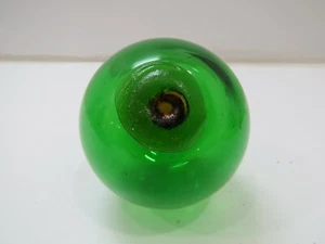 Flotador de vidrio curiositario verde de 3+ pulgadas de diámetro con sello naranja anterior a 1980 - (X19A) - Imagen 1 de 3