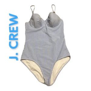 J Crew one piece swimsuit Seersucker 8 SP 14 Traje De Baño J. Crew Talla 8 - Picture 1 of 10