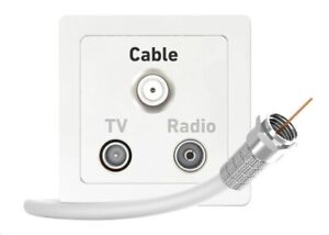 5m Koaxialkabel mit F-Stecker für Sat / Data / TV / Modem Kabel (Vodafone)