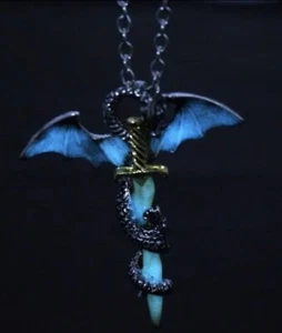 Glow In The Dark Dragon Cross Luminous Jewelry Pendant Necklace With Gift Box - Picture 1 of 6