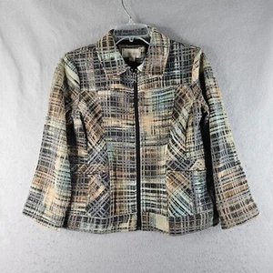 Erin London Blazer Womens Small Petite Chenille Tapestry Retro Full Zip Jacket - Picture 1 of 8