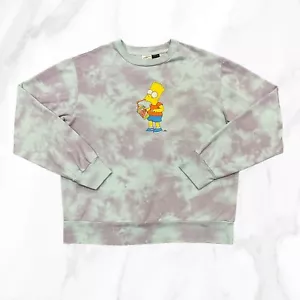 The Simpson's Women's Tie-Dye Bart Drinking Slurpee Sweatshirt, Size M - Picture 1 of 5