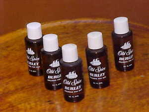 Collectible Old Spice BURLEY-5 Travel Size Bottles-1/2 oz each (2 1/2 oz total)