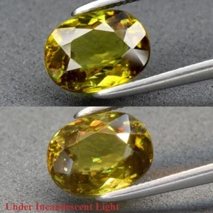 Sphène (titanite) de Madagascar en ovale facetté de 1,75Cts (Video) - Imagen 1 de 3