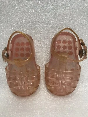 Bebé Niño Pequeño Talla 3 Rosa Melocotón Brillante JALEA SANDALIAS ZAPATOS Usado Foto 1 de 4