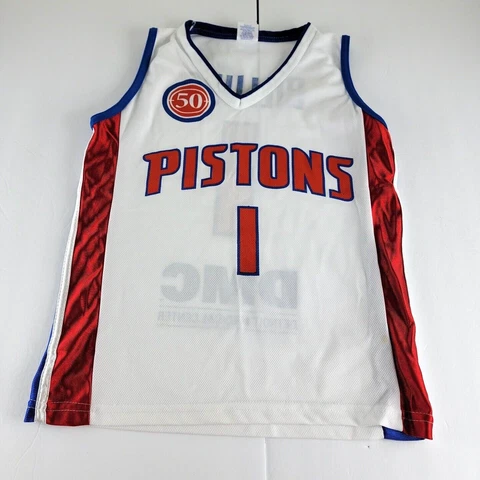 Detroit Pistons Basketball Jersey Youth 14-16 SGA Chauncey Billups DMC Number 1 Cover