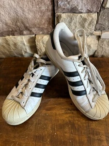Adidas Superstar Women's White Leather Low Top Sneaker Women's Size 5.5 - Picture 1 of 11
