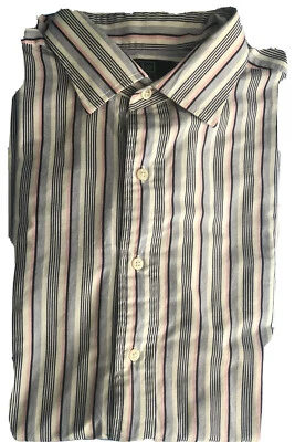 POLO от Ralph Lauren синий черный розовый в полоску LS платье рубашка размер 17 34/35 - Изображение 1 из 4