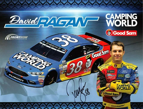 SIGNED!!!  2017 DAVID RAGAN #38 CAMPING WORLD MONSTER ENERGY NASCAR POSTCARD Cover