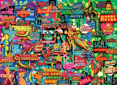 Kodak Retro Neon Signs 1500 Piece Jigsaw Puzzle - Image 1 of 2