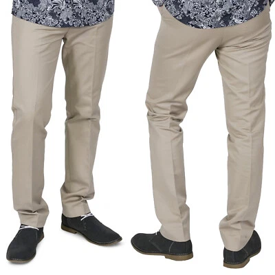 Relco Sta Press Trousers In Khaki NEW Mod Skin Ska Vtg Stay Prest Pressed Mens