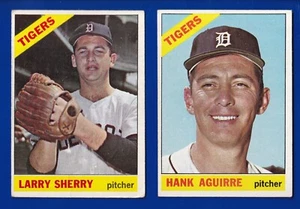 LOTE DE 2 TIGRES 1966 TOPPS #113 HANK AGUIRRE #289 LARRY JEREZ EN MUY BUEN ESTADO - Imagen 1 de 2