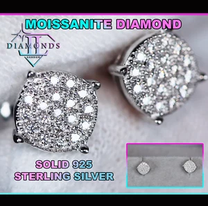 Pendientes de diamantes de moissanita para hombre | Pendientes de moissanita | Pendientes helados - Imagen 1 de 6