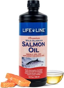 Wild Alaskan Salmon Oil Omega-3 Supplement for Skin & Coat – Supports Brain, ... - Picture 1 of 6