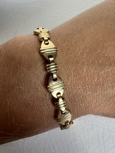 14K gelbvergoldet perlenvergoldetes Marinerarmband 8"" - Bild 1 von 4