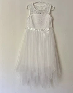 Pink Violet Girls Party Easter Wedding Dress White Size 6X - Picture 1 of 7