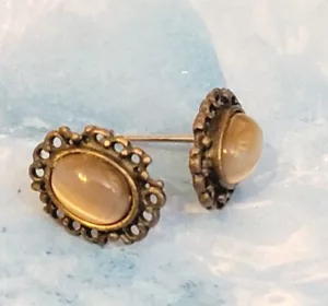 Vintage Victorian Style Small Faux Star Sapphire Pierced Earringskp-78 - Picture 1 of 6
