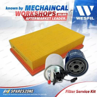 Wesfil Oil Air Fuel Filter Service Kit for Nissan Navara D40 3.0L V6 CRD 10-15 - image 1 of 2
