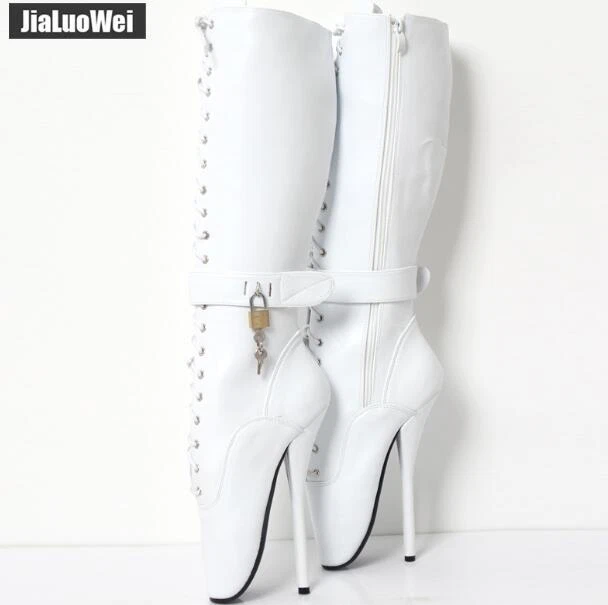 18CM Ballet High Heels Stage Performance Lace Up Boots Large Size Men and Women - Image 1 of 4