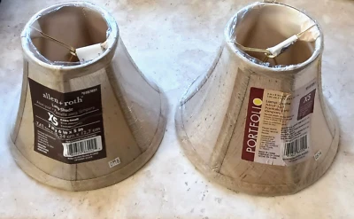 2 - Allen + Roth / Portfolio XS Lamp Shade #0187851 3 x 6 x 5 Tan/Gold Clip-On - Image 1 of 4