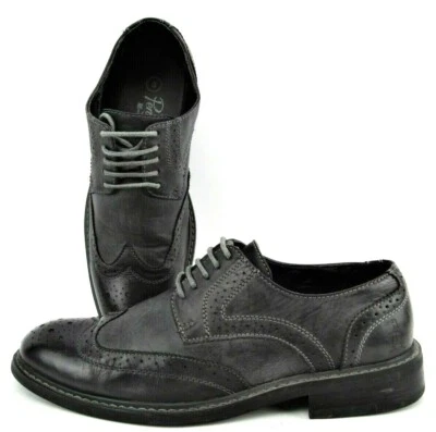  Penguin Welton Punta de Ala Oxfords Para Hombre 8 M Zapatos Gris Cuero Vestido con Cordones Foto 1 de 4
