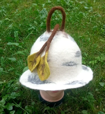 Cappello di betulla in feltro unico.Cappello sauna.Cappello mago.Costume carn... - Immagine 1 di 4