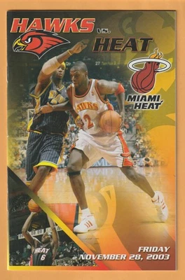 Miami Heat Atlanta Hawks Program 2003 Dwyane Wade temporada de novato Foto 1 de 3