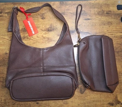 Montana West Bolso de Mano de Cuero Vegano Cartera y Muñequera Conjunto de Bolso sin asas (Marrón) Foto 1 de 4