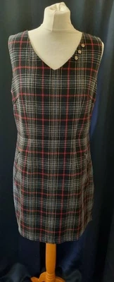 Joe Browns Size 12 Red And Black Check Wool Blend Dress - Image 1 of 4