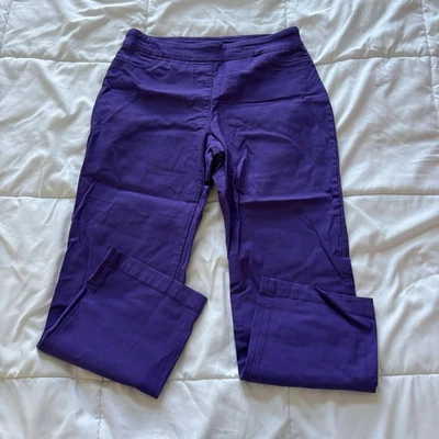 Drapers and Damons Mujer Talla Mediana Pantalones Pierna Recta Pull On Elástico Púrpura Foto 1 de 4