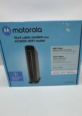 Motorola MG7540  16x4 DOCSIS 3.0 Cable Modem Plus AC1600 WiFi Router - Image 1 of 4
