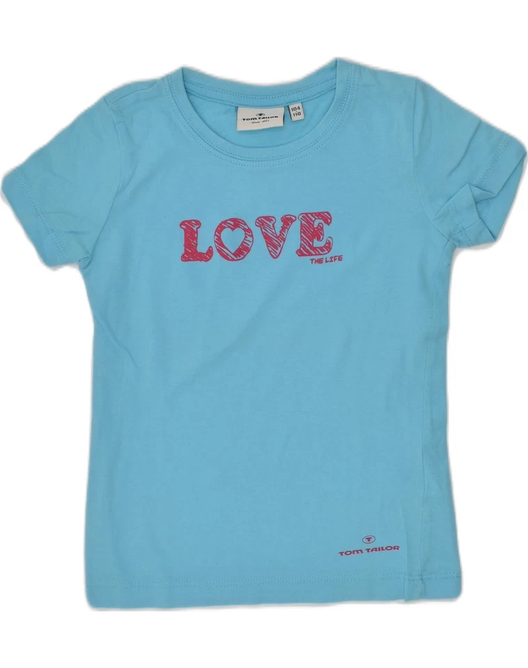 TOM TAILOR Girls Graphic T-Shirt Top 3-4 Years Blue Cotton YB04 - Image 1 of 3
