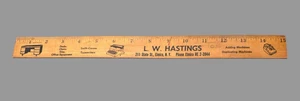 Vintage 15" Advertising Ruler Hastings Elmira NY Office Equipment & Supplies - Picture 1 of 6