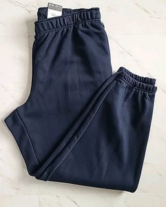 Xersion NWT  Men's Cotton  Fleece Open Botton  Sweatpants Drawstring Navy 2XL - Picture 1 of 5