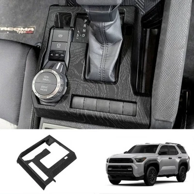 For 2025-2026 Toyota 4Runner Center Console Black Wood Grain Shift Frame Panel - Image 1 of 4